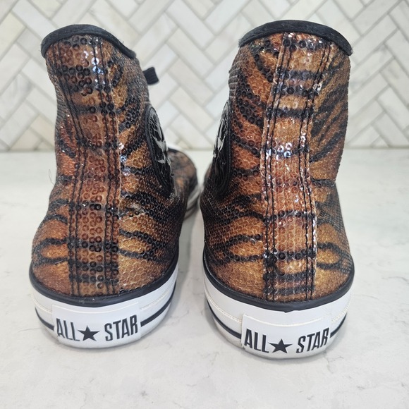 Converse Chuck Taylor All Star Tiger Sequin High Tops Women's Sz 9 Mens 7 - Picture 8 of 14
